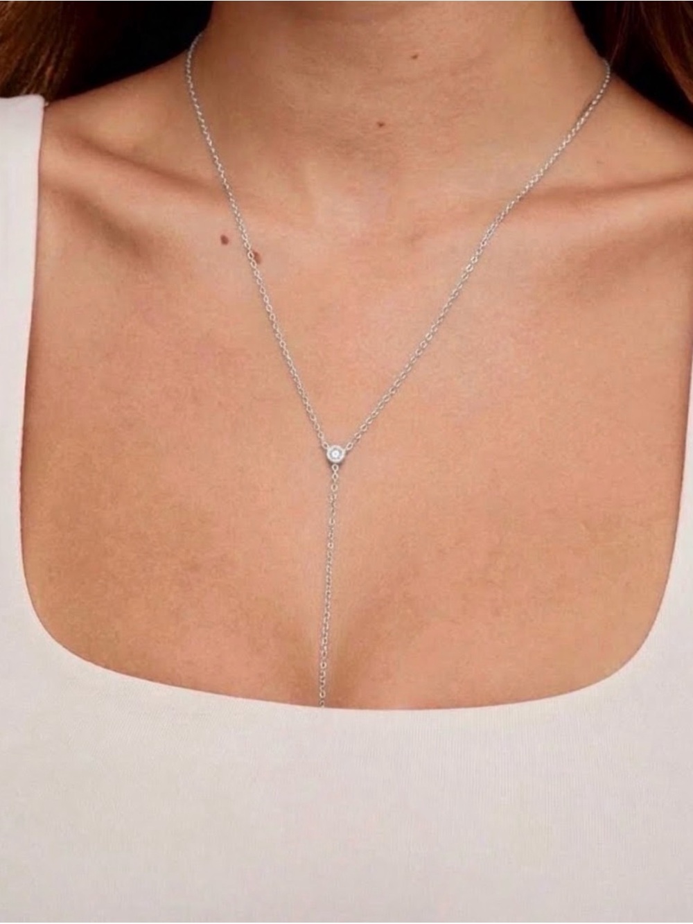 Silver plated lariat